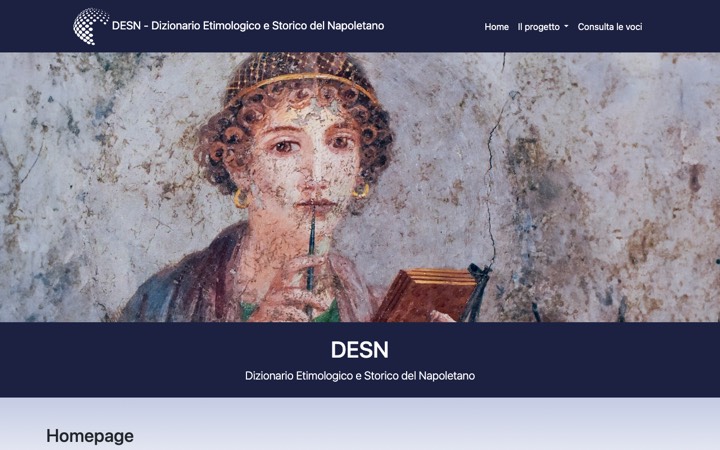 Schermata del sito DESN